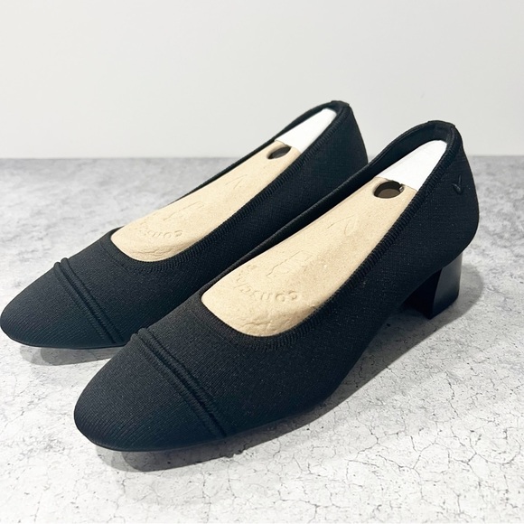 NEW VIVAIA Almond Toe Chunky Heels Black Stress Free 41.5 US 10 - Picture 2 of 10